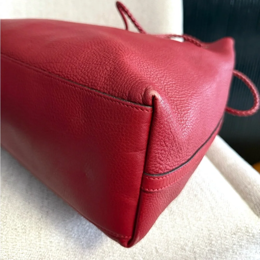 Authentic Gucci dark red leather large tote bag - Picture 8 of 16